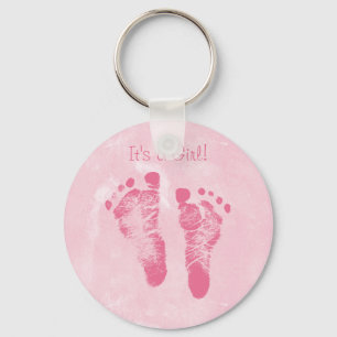 Llavero Cute Baby Footprints Anuncio de Nacimiento