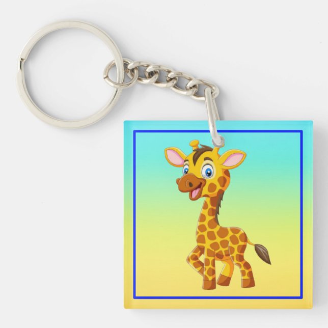 Llavero Cute Baby Giraffe Smiling Cartoon-35280 (Frente)