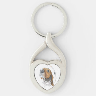 Llavero Cute Basset Hound Close Love