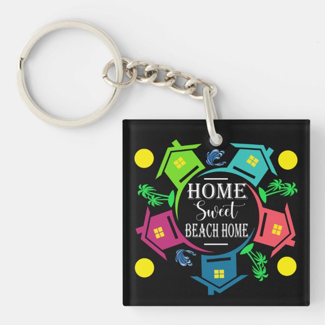 Llavero CUTE BEACH HOUSE See Ambas Partes (Frente)