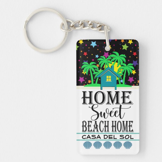 Llavero CUTE BEACH HOUSE See Ambos Lados Keychain (Frente)