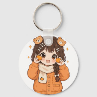 Llavero Cute bear girl keychain kawaii anime accessory