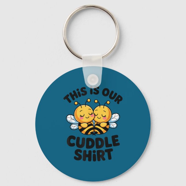 Llavero Cute Bee Couple Cuddle Funny Romantic  (Anverso)