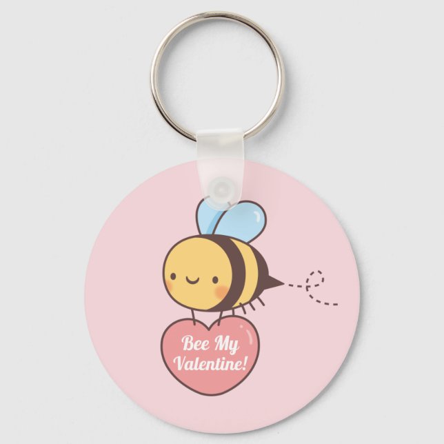 Llavero Cute Bee Mi San Valentín Juego de Palabras (Anverso)