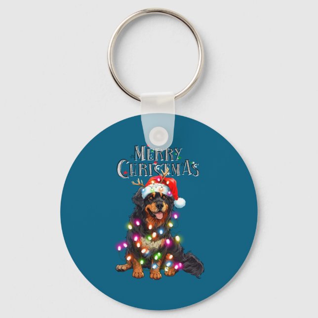 Llavero Cute Bernese Mountain Christmas Lights Xmas Dog Lo (Anverso)