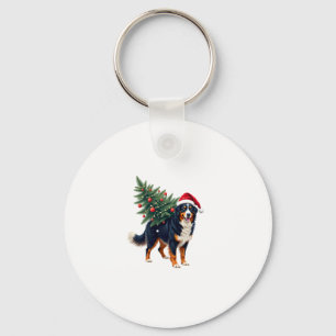 Llavero Cute Bernese Mountain Dog en un árbol de Navidad p