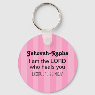 Llavero Cute Biblia Verso Curativo Rayado Rosa Cristiano