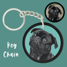 Cute Black Pug Face Charm | Regalo de Perro Person