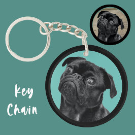 Llavero Cute Black Pug Face Charm | Unique Custom Dog Love