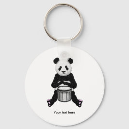 Llavero Cute BLack y panda blanco Drummer