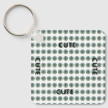 CUTE_ BLACK Y VERDE KEYCHAIN