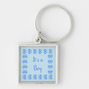 Llavero Cute Blue Baby Boy Bunny Feet Pascua Personalizado