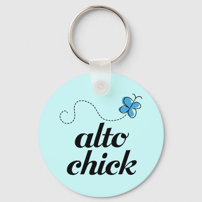Llavero Cute Blue Butterfly Music Alto Chick Gift (Anverso)