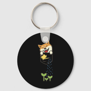 Llavero Cute bolsillo Shiba Inu Shirt Perro Lover Plantas