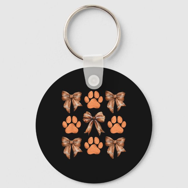 Llavero Cute Bow Coquette Perro Paw Impresión Estética Per (Anverso)