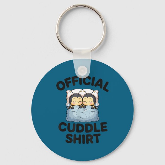Llavero Cute Bumble Bee Couple Cuddle  (Anverso)