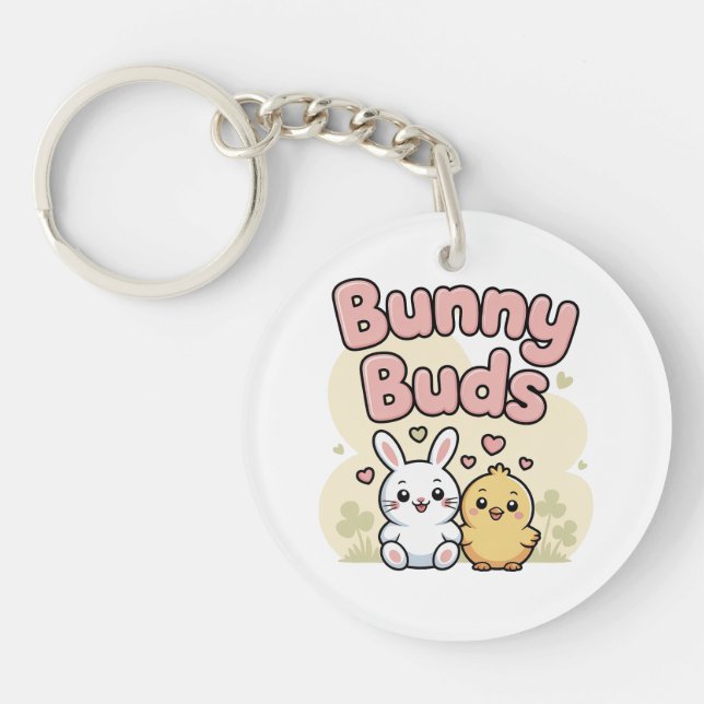 Llavero Cute Bunny Buds Easter Keychain (Frente)