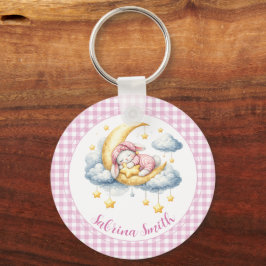 Llavero Cute Bunny Pink Boy Girl Moon Star Baby Shower 