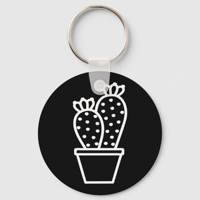 Llavero Cute Cactus Dibujar Doodle Plantas Potables Simple (Anverso)