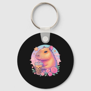 Llavero Cute Capyra Kawaii Anime Bo Bubble Tea Lover Chica