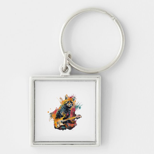 Llavero cute cat rocks tar design  (Frente)