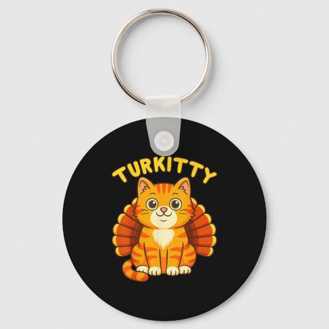 Llavero Cute Cat Turkey Funny Thanksgiving For Men Women K (Anverso)