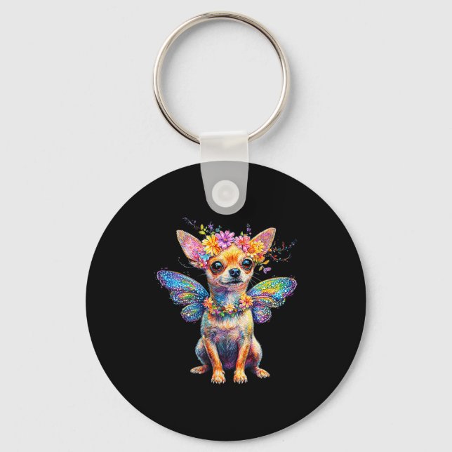 Llavero Cute Chihuahua Dog Angel With Wings  (Anverso)