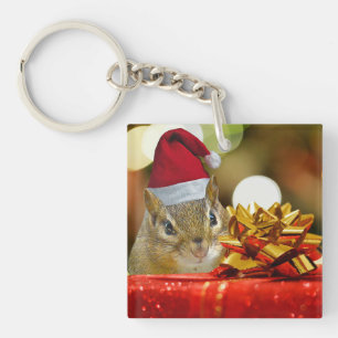 Llavero Cute Chipmunk Merry Christmas