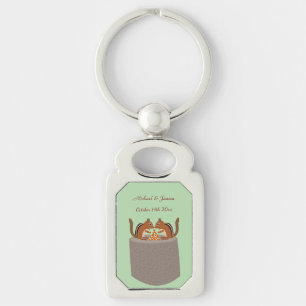 Llavero Cute Chipmunks Personalizado de la boda de otoño