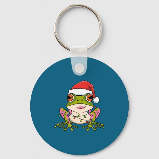 Llavero Cute Christmas Coqui Frog _ Holiday Puerto Rican L (Anverso)