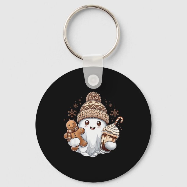 Llavero Cute Christmas Ghost Coffee Gingerbread Boojee Xma (Anverso)