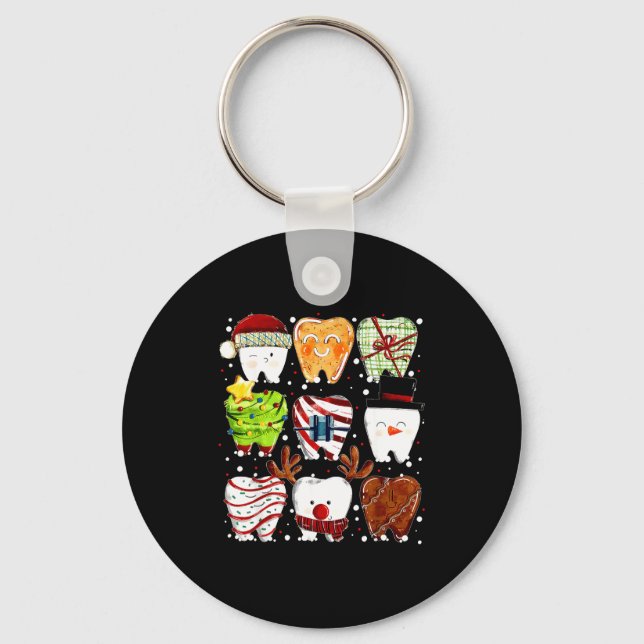 Llavero Cute Christmas Teeth Funny Christmas Dentist Denta (Anverso)