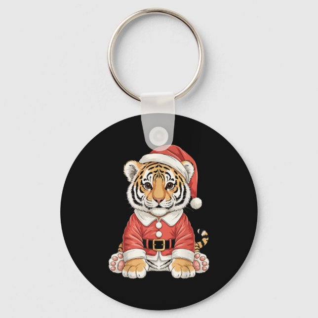Llavero Cute Christmas Tiger Santa Safari Animal  (Anverso)