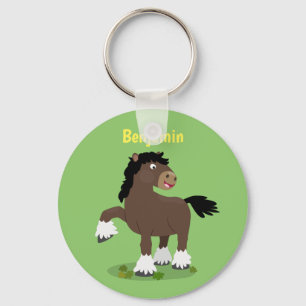 Llavero Cute Clydesdale personalizado de caballo ilustraci