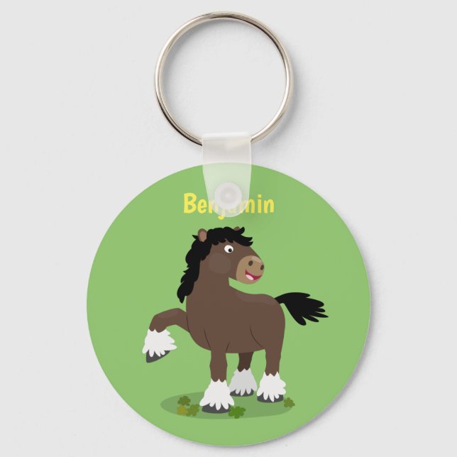 Llavero Cute Clydesdale personalizado de caballo ilustraci (Anverso)
