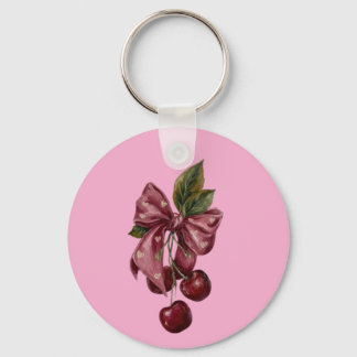 Llavero Cute Coquette Lazo Cereza Rosa Estética