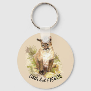Llavero Cute Cougar Mountain Lion Cat Kitten FIERCE QUOTE