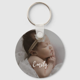 Llavero Cute Custom Baby Photo  Name Keychain