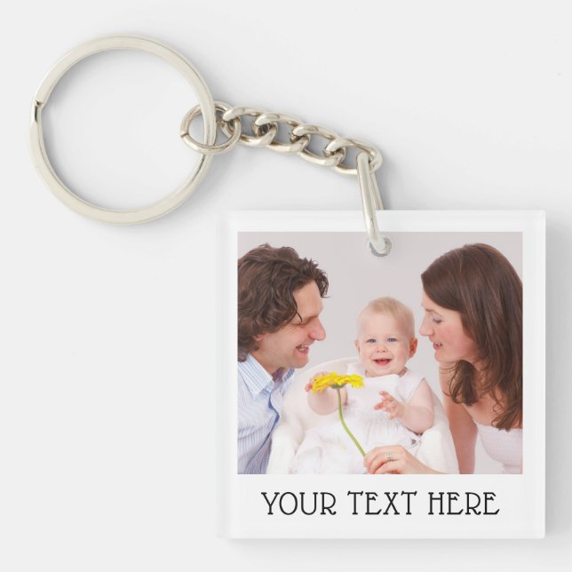 Llavero Cute Custom Photo & Name Text Acrylic (Frente)