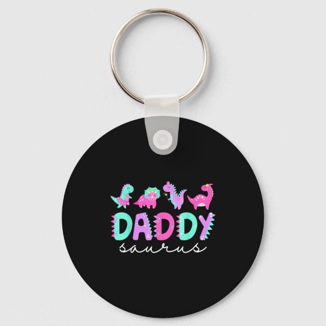 Llavero Cute Daddy Saurus Dad Dinosaur Birthday Boy Girl F (Anverso)