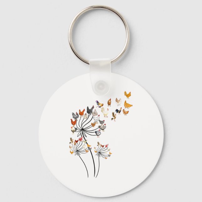 Llavero Cute Dandelion Chickens Lover Shirts For Women Gir (Anverso)