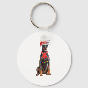 Llavero Cute Doberman Árbol de Navidad Ilumina Perro Lover