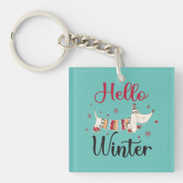 Llavero Cute Dog Hello Winter