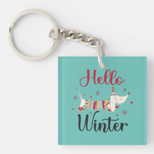 Llavero Cute Dog Hello Winter