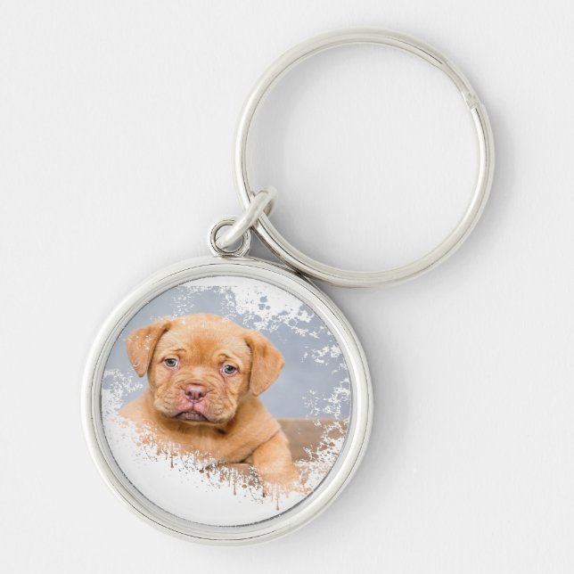 Llavero Cute Dog Keychain – Adorable Puppy Photo Keyring f (Frente)