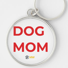 Llavero Cute DOG MOM Red & Gold Keychain | Pet Parent Quic