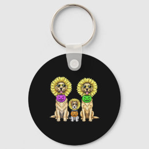 Llavero Cute Dogs Halloween Sunflower Costume Calabaza