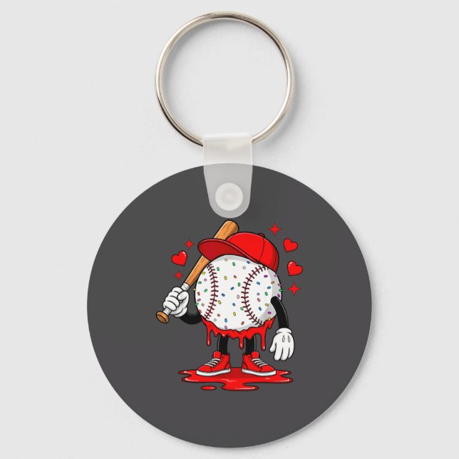 Llavero Cute Dripng Baseball Lover Valentines Day Boys Kid (Anverso)