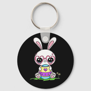 Llavero Cute Easter Bunny Glasses Heart Glasses Pajama