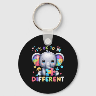 Llavero Cute Elefante Conciencia del Autismo Está Bien Ser